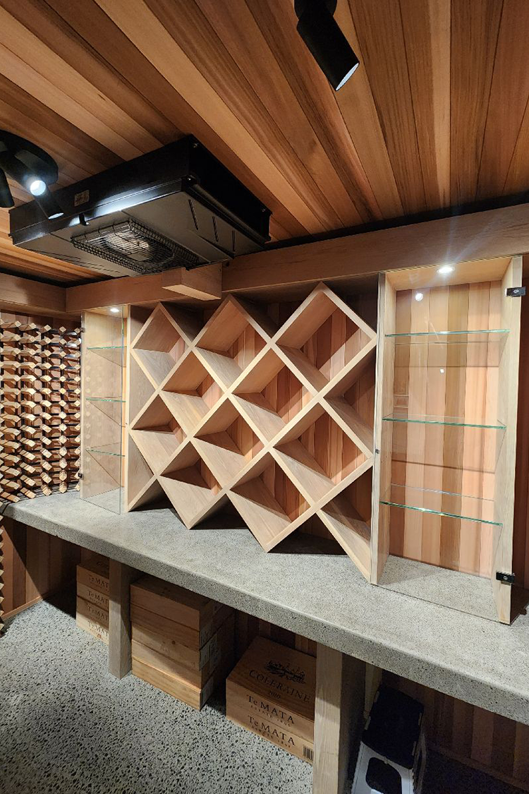 empty shelves in wine cellar